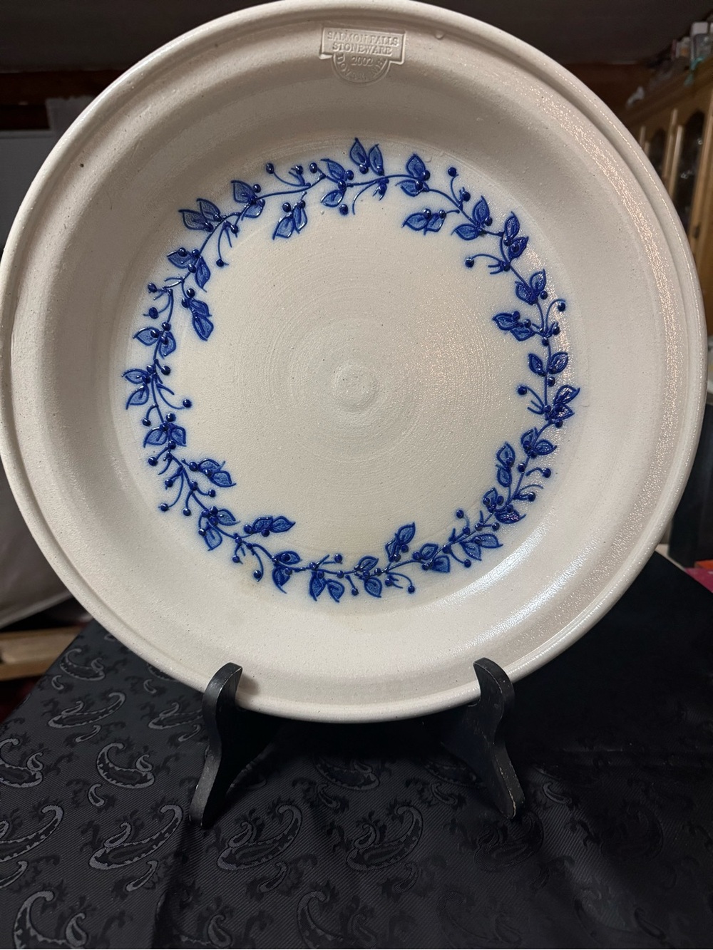 Salmon Falls Stoneware Blueberry Vine Large Pasta Dish ~ 2002
